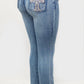 Rhinestone Bootcut Jeans Cross
